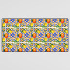 Summer ,Sicilian tiles ,citrus,oranges,majolica,lemons ,Mediterranean  Desk Mat Gallery Image 3