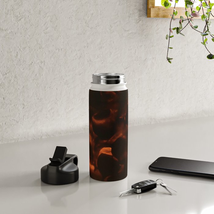 Tortoiseshell Abstract Dark Elegant Animal Print Water Bottle Gallery Image 4