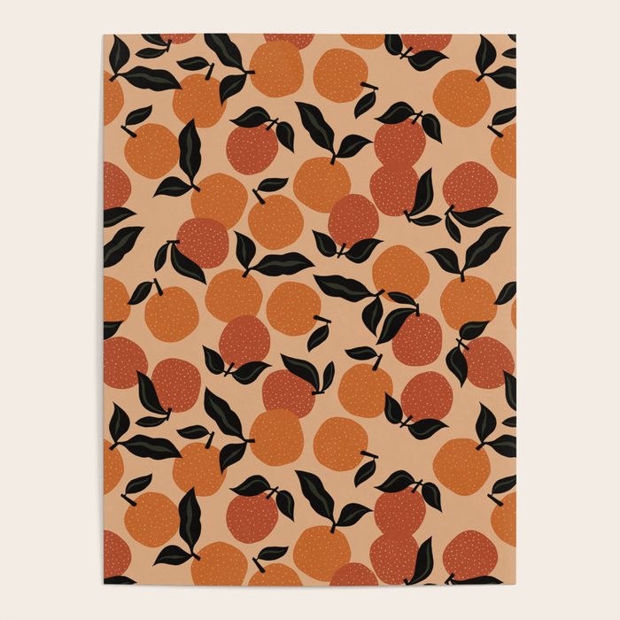 Seamless Citrus Pattern / Oranges Poster Gallery Image 4