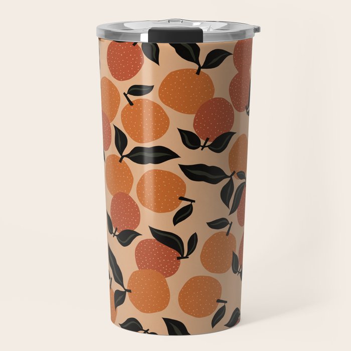 Seamless Citrus Pattern / Oranges Travel Mug Gallery Image 1