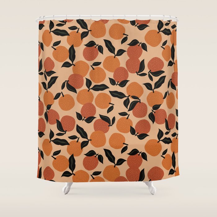 Seamless Citrus Pattern / Oranges Shower Curtain Gallery Image 1