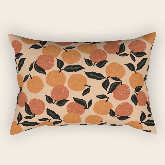 Seamless Citrus Pattern / Oranges Rectangular Pillow Gallery Image 2