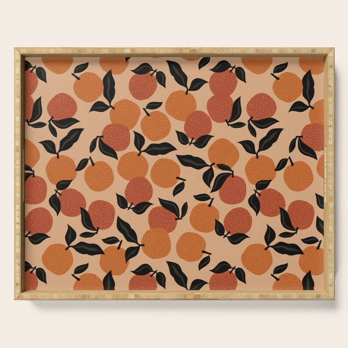 Seamless Citrus Pattern / Oranges Serving Tray Gallery Image 1