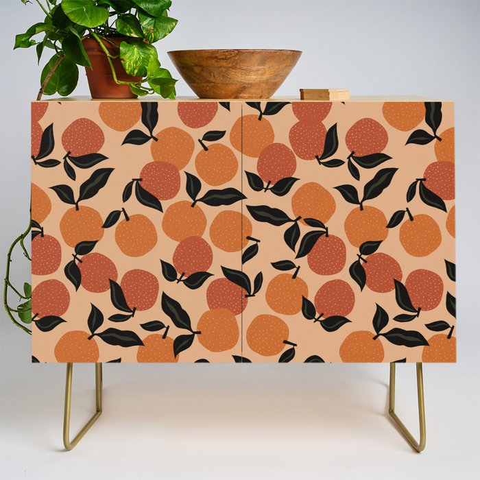 Seamless Citrus Pattern / Oranges Credenza Gallery Image 1