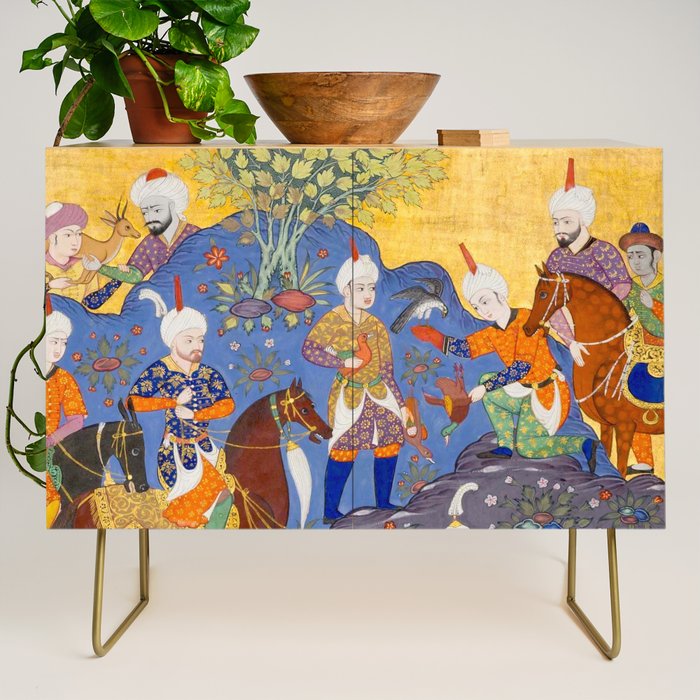  Shirin and Khusraw hunting  Antique Islamic Art  Credenza Gallery Image 1