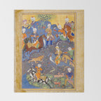  Shirin and Khusraw hunting  Antique Islamic Art  Throw Blanket Gallery Image 2