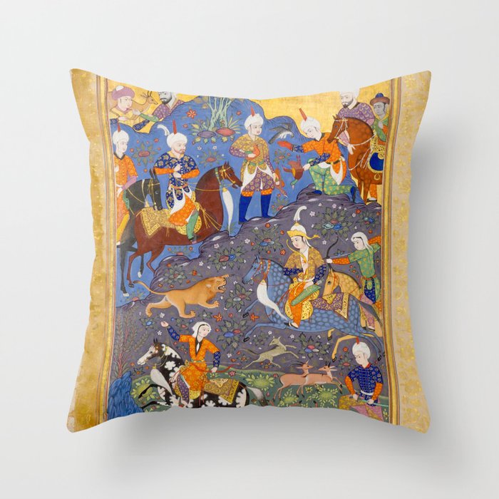  Shirin and Khusraw hunting  Antique Islamic Art  Throw Pillow Gallery Image 6