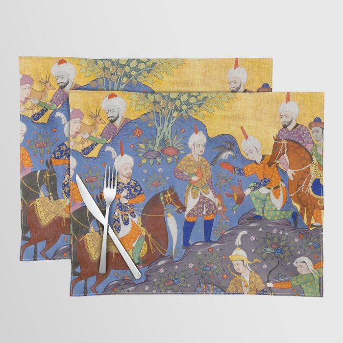  Shirin and Khusraw hunting  Antique Islamic Art  Placemat Gallery Image 1