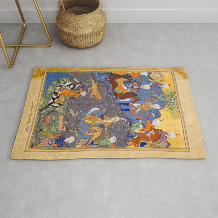 Shirin and Khusraw hunting  Antique Islamic Art  Rug Gallery Image 1