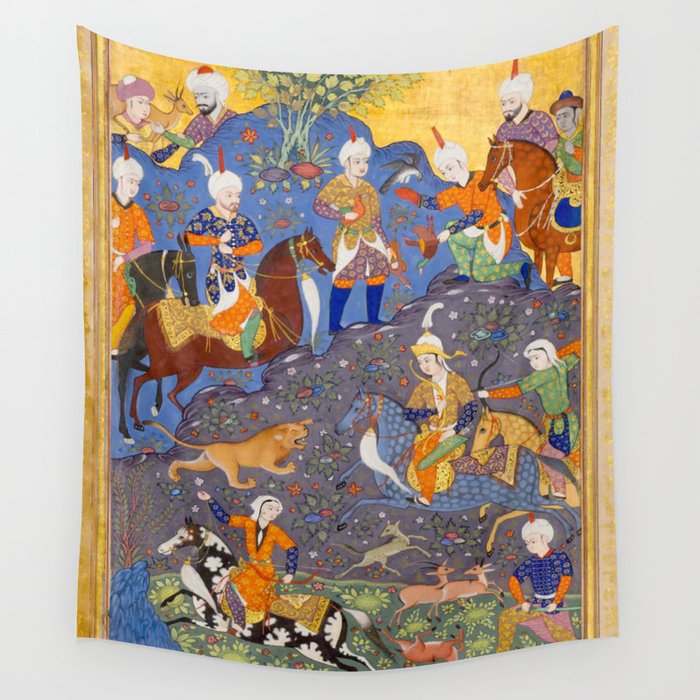  Shirin and Khusraw hunting  Antique Islamic Art  Wall Tapestry Gallery Image 4
