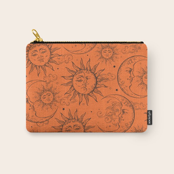 Orange Magic Celestial Sun Moon Stars Carry All Pouch Gallery Image 1