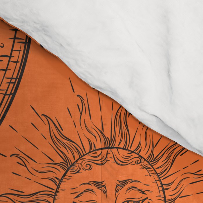 Orange Magic Celestial Sun Moon Stars Comforter Gallery Image 4