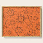 Orange Magic Celestial Sun Moon Stars Serving Tray Gallery Image 1
