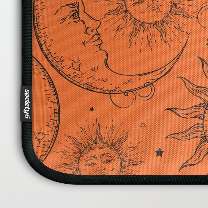 Orange Magic Celestial Sun Moon Stars Laptop Sleeve Gallery Image 3