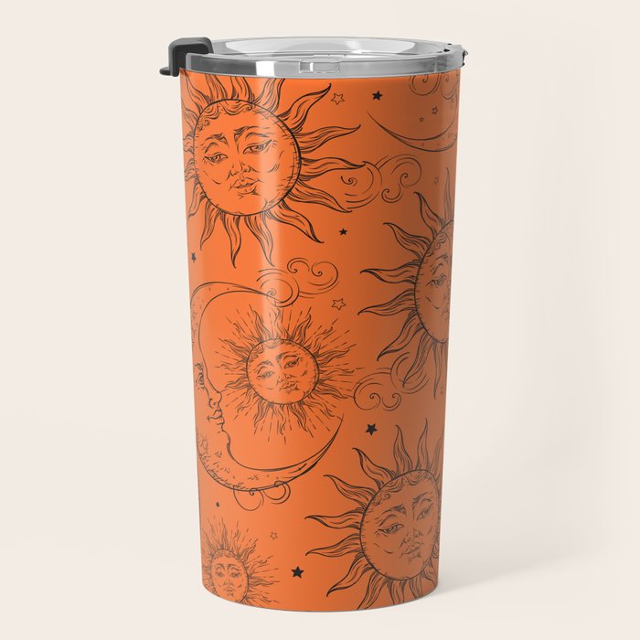 Orange Magic Celestial Sun Moon Stars Travel Mug Gallery Image 3