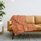 Orange Magic Celestial Sun Moon Stars Throw Blanket Gallery Image 1