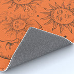 Orange Magic Celestial Sun Moon Stars Rug Gallery Image 4