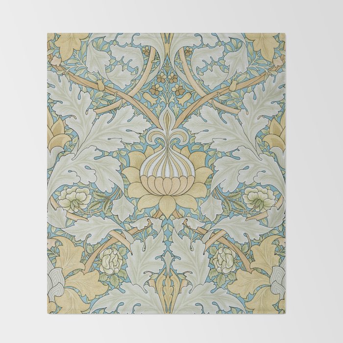 William Morris Vintage St James Palace 1881 Throw Blanket Gallery Image 2