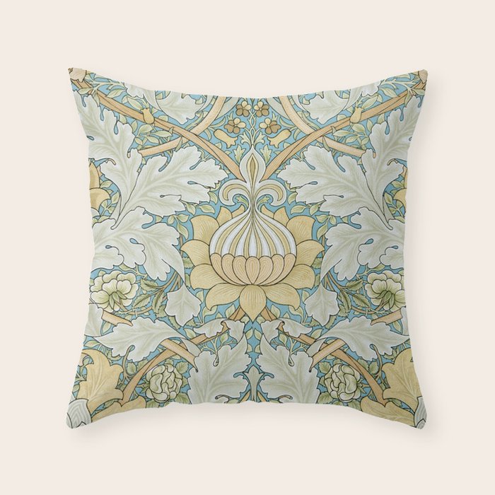 William Morris Vintage St James Palace 1881 Throw Pillow Gallery Image 6