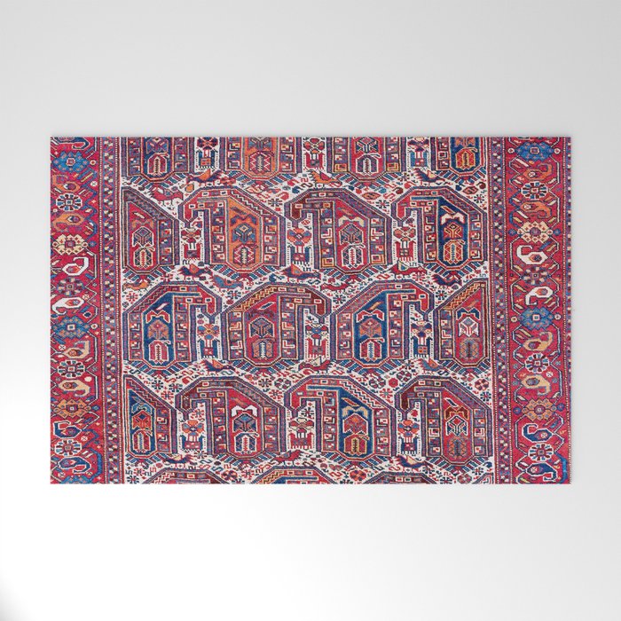 Khamseh Fars Southwest Persian Rug Print Welcome Mat Gallery Image 1