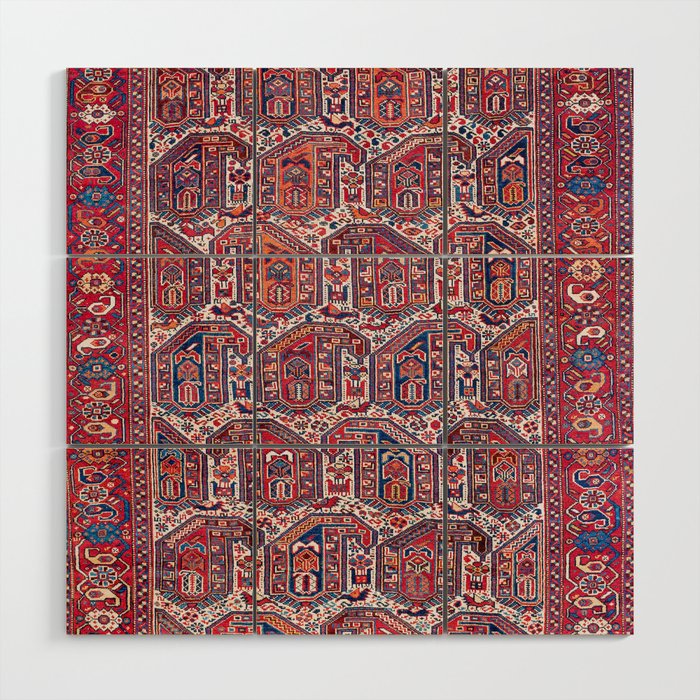 Khamseh Fars Southwest Persian Rug Print Wood Wall Art Gallery Image 1