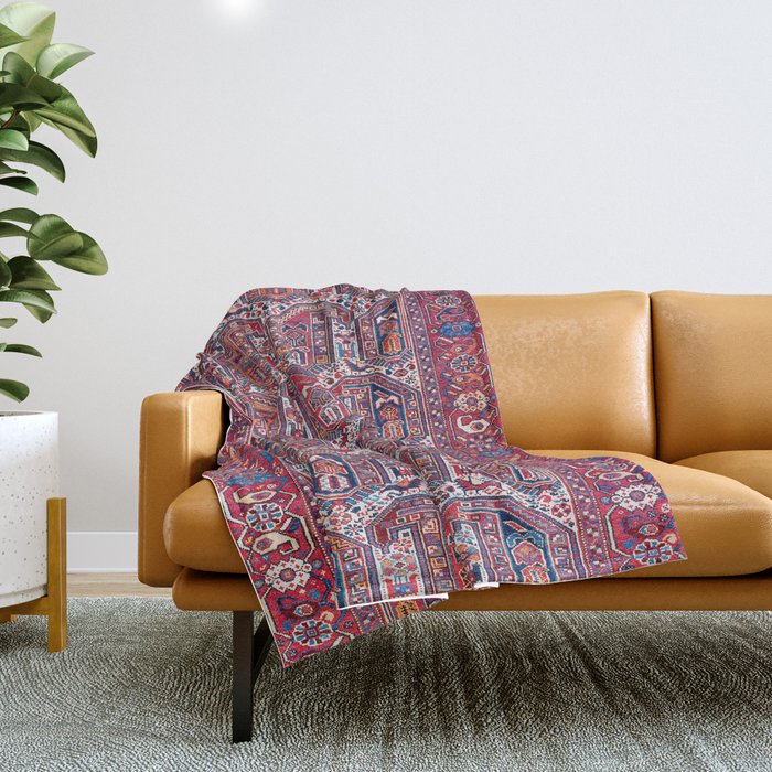 Khamseh Fars Southwest Persian Rug Print Throw Blanket Gallery Image 1
