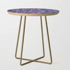 Tigers in a tiger lily garden // textured navy blue background fuchsia pink wild animals very peri flowers Side Table Gallery Image 1