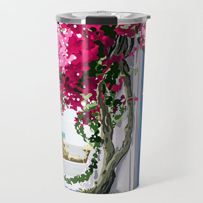 Better days are on their way | Greece Santorini Island Travel | Summer Architecture Positivity Travel Mug Gallery Image 1