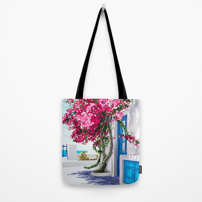 Better days are on their way | Greece Santorini Island Travel | Summer Architecture Positivity Tote Bag Gallery Image 2