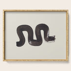 Black & White Minimalist Abstract Shapes Patterns Black Ink Painting Serving Tray Gallery Image 1