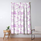 Toile de Jouy Vintage French Romantic Pastoral Hot Fuchsia Pink & White Window Curtain Gallery Image 5