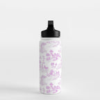 Toile de Jouy Vintage French Romantic Pastoral Hot Fuchsia Pink & White Water Bottle Gallery Image 3