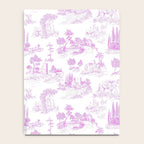 Toile de Jouy Vintage French Romantic Pastoral Hot Fuchsia Pink & White Notebook Gallery Image 4