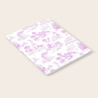 Toile de Jouy Vintage French Romantic Pastoral Hot Fuchsia Pink & White Notebook Gallery Image 2