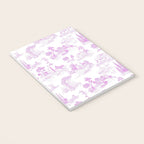 Toile de Jouy Vintage French Romantic Pastoral Hot Fuchsia Pink & White Notebook Gallery Image 3