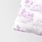 Toile de Jouy Vintage French Romantic Pastoral Hot Fuchsia Pink & White Pillow Sham Gallery Image 4