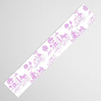 Toile de Jouy Vintage French Romantic Pastoral Hot Fuchsia Pink & White Table Runner Gallery Image 3