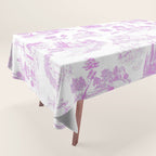 Toile de Jouy Vintage French Romantic Pastoral Hot Fuchsia Pink & White Tablecloth Gallery Image 1