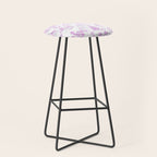 Toile de Jouy Vintage French Romantic Pastoral Hot Fuchsia Pink & White Stool Gallery Image 1