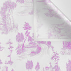 Toile de Jouy Vintage French Romantic Pastoral Hot Fuchsia Pink & White Wall Tapestry Gallery Image 3