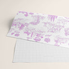Toile de Jouy Vintage French Romantic Pastoral Hot Fuchsia Pink & White Wrapping Paper Gallery Image 2
