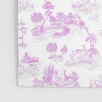 Toile de Jouy Vintage French Romantic Pastoral Hot Fuchsia Pink & White Poster Gallery Image 3