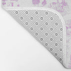 Toile de Jouy Vintage French Romantic Pastoral Hot Fuchsia Pink & White Bath Mat Gallery Image 2