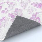 Toile de Jouy Vintage French Romantic Pastoral Hot Fuchsia Pink & White Rug Gallery Image 4