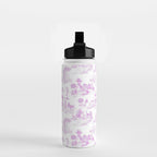 Toile de Jouy Vintage French Romantic Pastoral Hot Fuchsia Pink & White Water Bottle Gallery Image 2