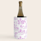 Toile de Jouy Vintage French Romantic Pastoral Hot Fuchsia Pink & White Wine Chiller Gallery Image 2