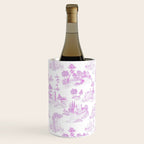Toile de Jouy Vintage French Romantic Pastoral Hot Fuchsia Pink & White Wine Chiller Gallery Image 3