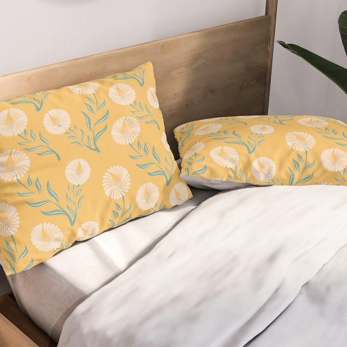 Yellow Flowers Pillow Sham Gallery Image 2