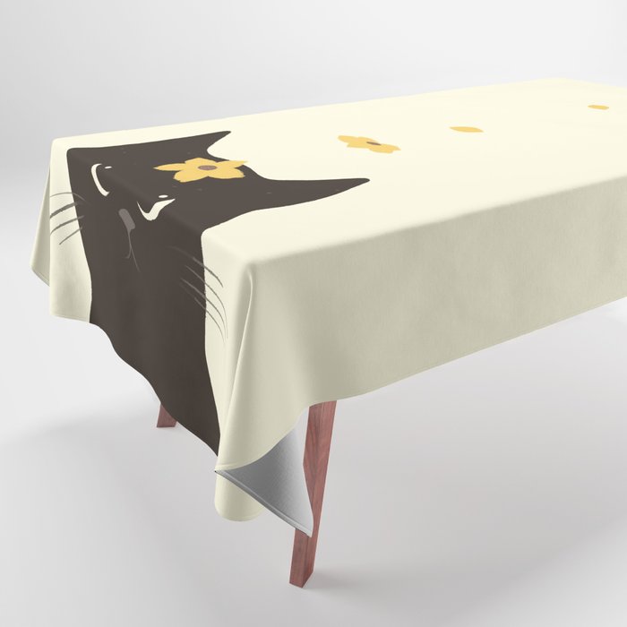 Hidden cat 20 spring yellow flower Tablecloth Gallery Image 1