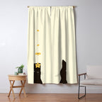 Hidden cat 20 spring yellow flower Window Curtain Gallery Image 5